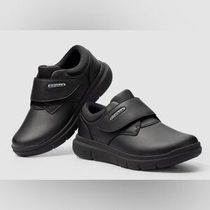 NEW- FitVille Men's EasyTop Deluxe Dress Shoes V4. Wide Width. Black. Size 9.5W